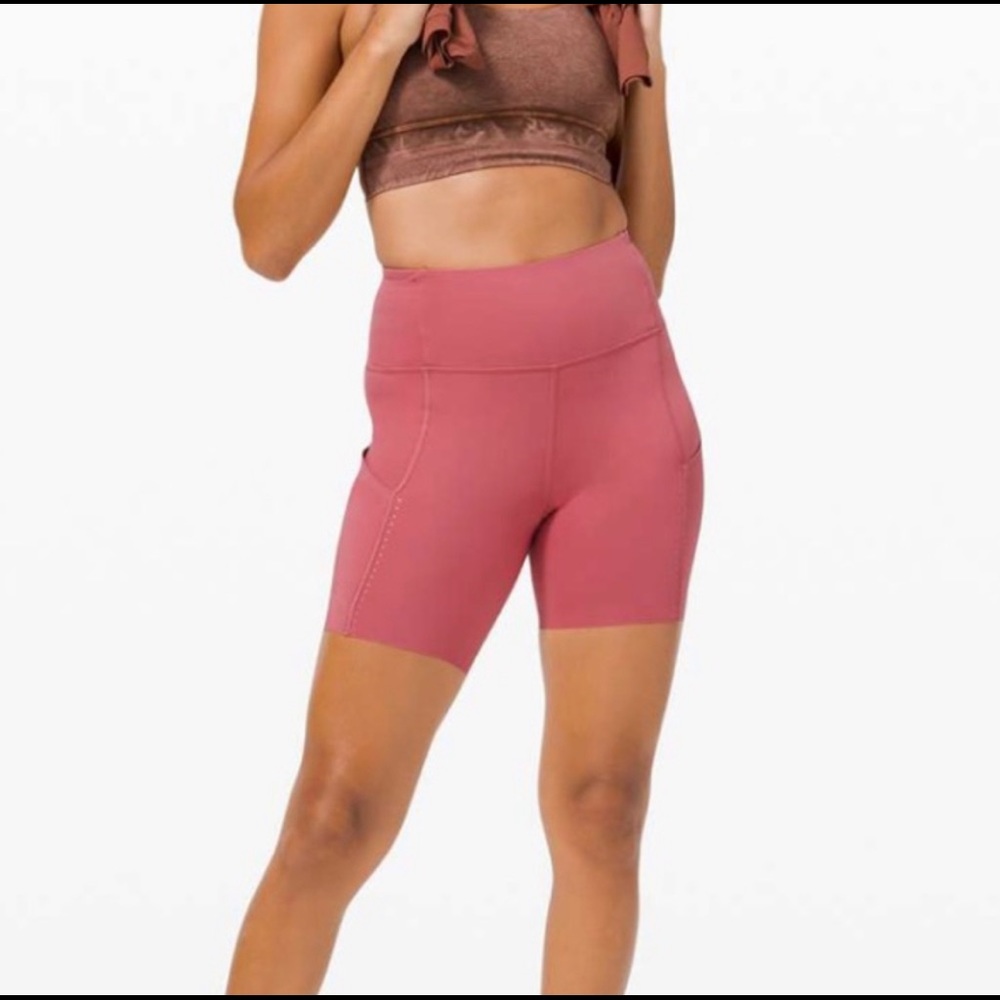 Lululemon Fast and Free High Rise Short Pink Size 10